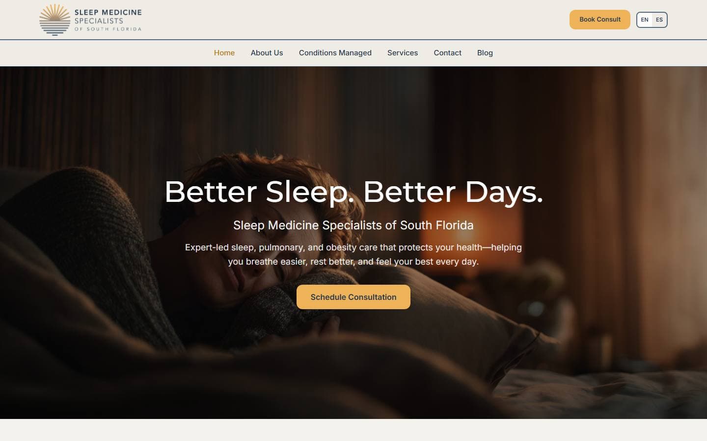 Sleep Medicine Specialists of South Florida website we built